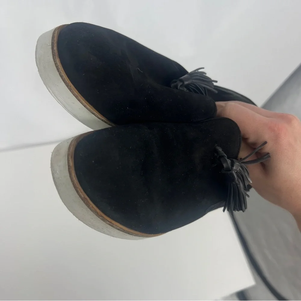 Via Spiga Black Tassel Loafers